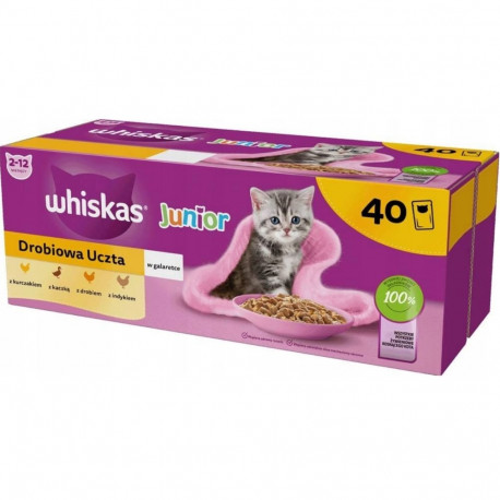 Wet Cat Food - WHISKAS Junior Poultry In Jelly 40 x 85g