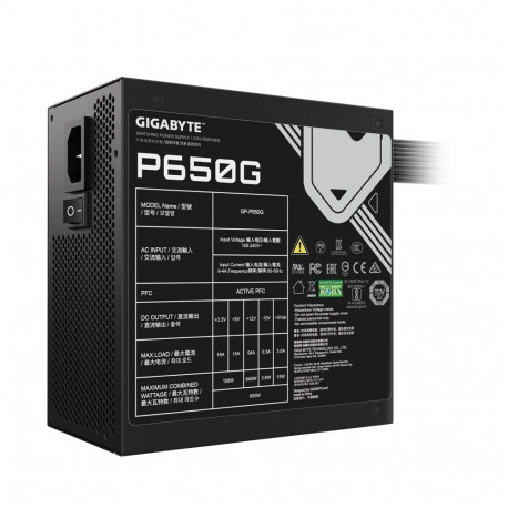 Power Supply Unit - Gigabyte GP-P650G 650W ATX Black Gigabyte GP-P650G 650W 20+4 Pin ATX Power Suppl