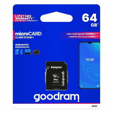Microsd Card - Goodram M1aa-0640r12 64GB Microsdxc Class 10 Uhs-i