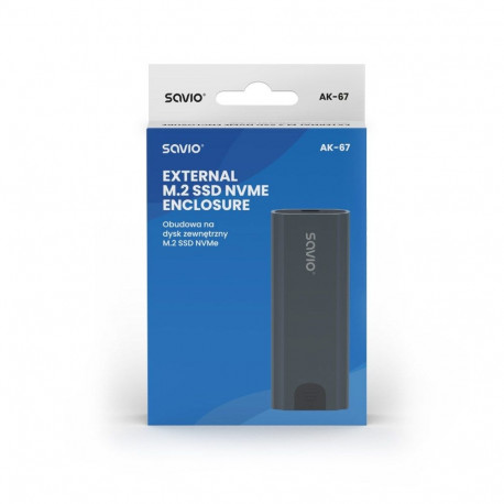 External Drive Enclosure - Savio M.2 SSD NVMe External Drive Enclosure