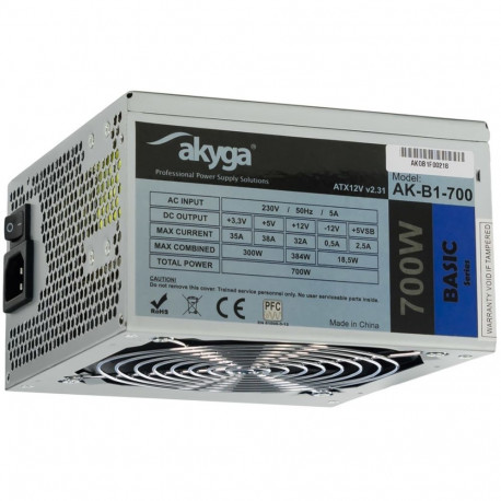 Power Supply - Akyga Ak-b1-700 700w 20+4 Pin Atx Grey