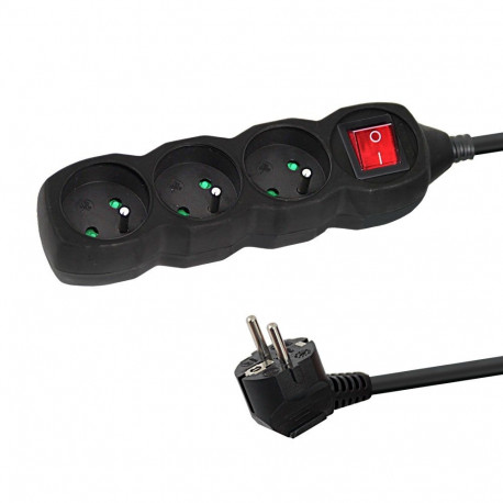 Power Extension Cord - Esperanza ELK210K 1.5m 3 AC Outlets Indoor Black