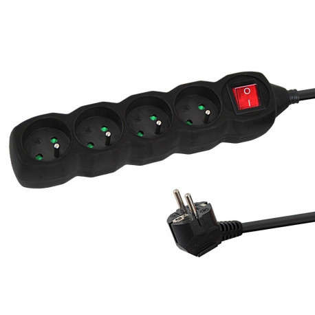 Power Extension Cord - Esperanza ELK213K 4 AC Outlets 3m Indoor Black