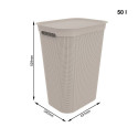 Laundry Basket - ROTHO Brisen 50L with Lid Cappuccino