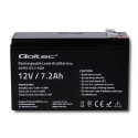 AGM Battery - Qoltec 53062 12V 7.2Ah Max 108A Black