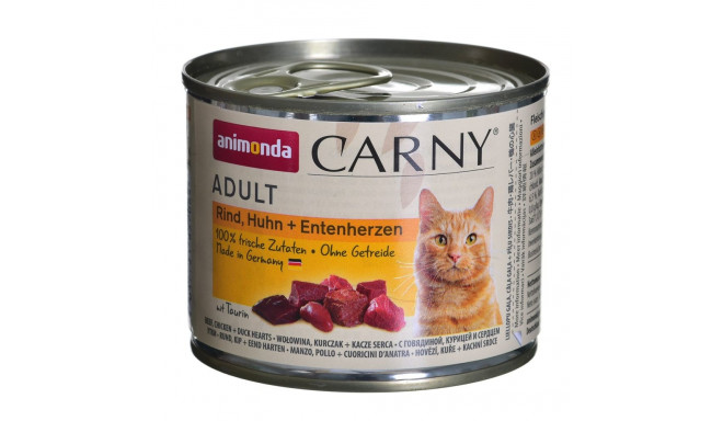 Cat Food - Animonda Carny 200g Adult Beef, Chicken & Duck Hearts