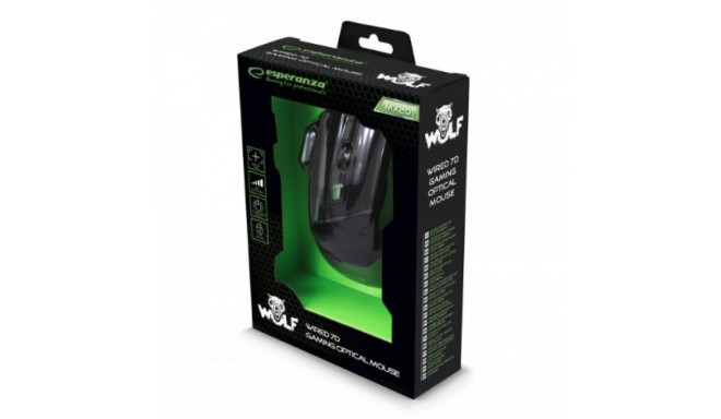 Gaming Mouse - Esperanza EGM201G Optical 2400 DPI USB Type-A Black/Green