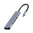Multi-Port Adapter - Gembird A-CM-COMBO5-02 USB Type-C 5-in-1 Silver
