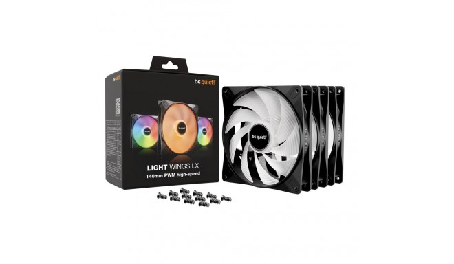 Computer Case Fan - be quiet! Light Wings LX 140mm PWM 3-Pack Black