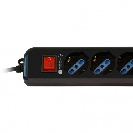Power Strip - Techly IUPS-PCP-6V 6 Sockets VDE Plug Black