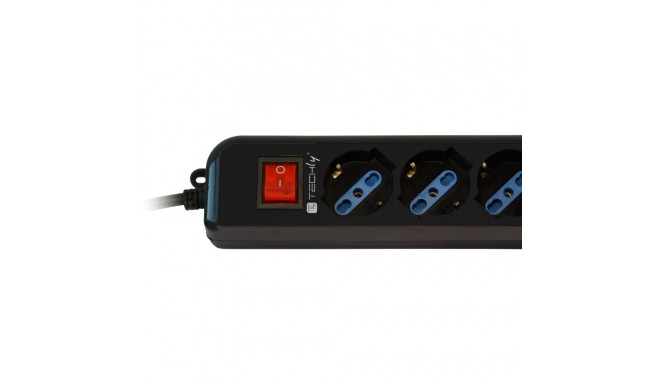 Power Strip - Techly IUPS-PCP-6V 6 Sockets VDE Plug Black