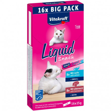 Liquid Snack - VITAKRAFT Liver with Salmon Treat for Cats 6 Pack