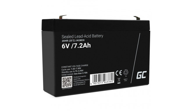 Battery - Green Cell Agm39 7200mah 6v