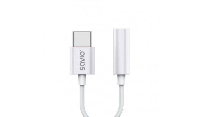 Audio Adapter - SAVIO AK-51 USB Type 3.1 C to 3.5mm Female White