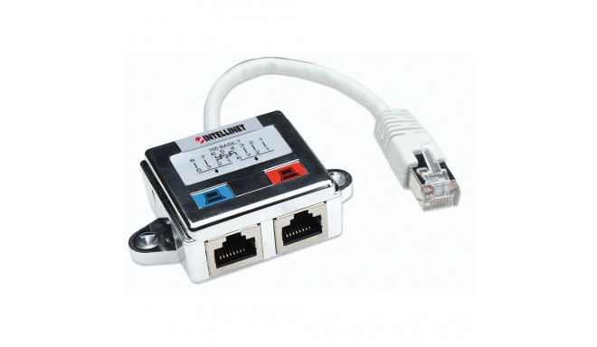 Network Accessory - Intellinet 2-Port Modular Distributor Cat5e Silver/White