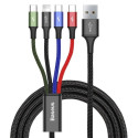 USB Cable - Baseus Fast 4in1 1.2m Black 2xusb-c / Lightning Micro 3.5a