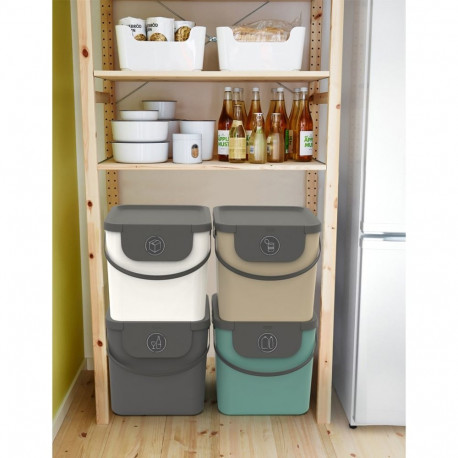 Waste Sorting Container - Rotho ALBULA 40L Cappuccino