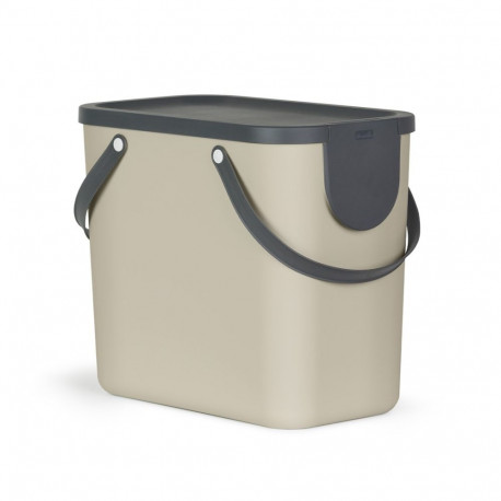 Waste Container - ROTHO Albula 25L Technopolymer with Hanger Hole Cappuccino