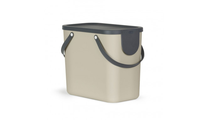 Waste Container - ROTHO Albula 25L Technopolymer with Hanger Hole Cappuccino