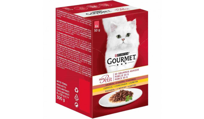 Wet Cat Food - Gourmet Mon Petit Poultry Mix 6 X 50g
