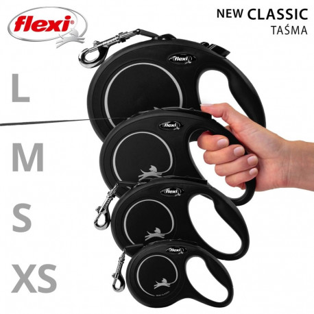 Retractable Dog Lead - Flexi Classic 5m Small Breed Black