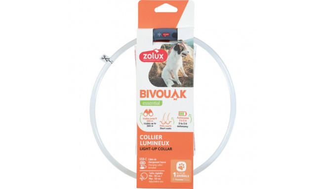 Dog Collar - ZOLUX BIVOUAK LED Adjustable Silicone 30-60 cm Red