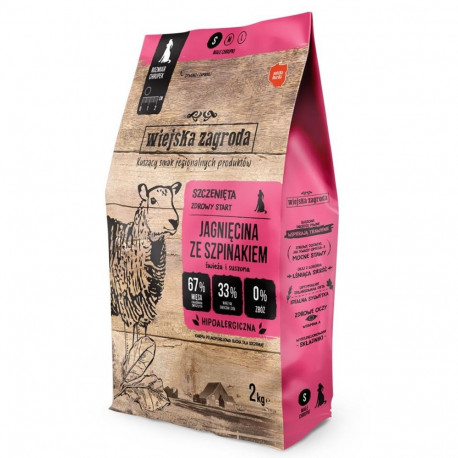 Dog Food - Wiejska Zagroda Lamb with Spinach for Puppies 2kg