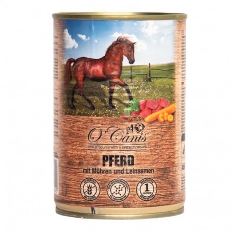 Wet Dog Food - O'CANIS Horse Meat with Vegetables and Linseed 400 g