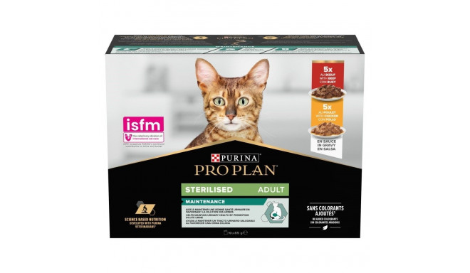 Cat food - Purina Pro Plan Sterilized Beef and Chicken Multipurpose Set 10x85 G