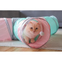 Cat Toy - KERBL Large Triangular Tunnel with Plush Ball Turquoise/Grey