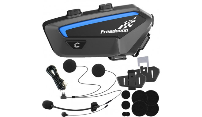 Motorcycle Intercom - FREEDCONN FX Bluetooth 5.0, 2000m Range, IP67 Black