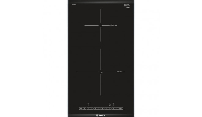 Induction Hob - Bosch PIB375FB1E 2 Zone 3700W Boost Touch Control Black, Stainless Steel