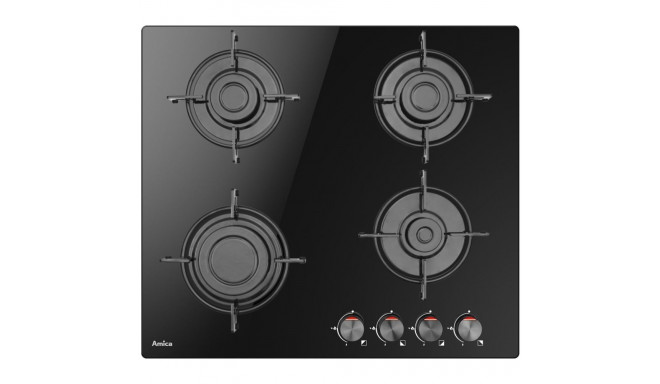 Gas Hob - Amica PGCD 6100BoB 4 Zone Built-in Black Glass