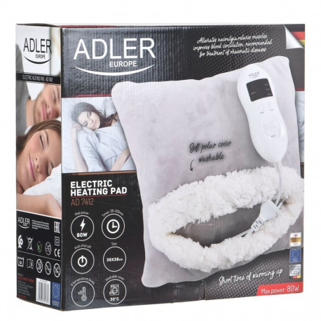 Electric Heating Pad - Adler AD 7412 80W 8 Levels Grey