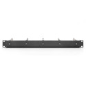 Cable Management Panel - Digitus 1U Steel with Rings Black