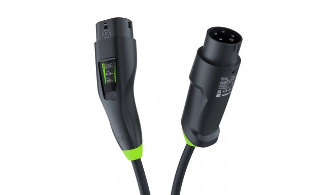 Mobile Ev Charger - Green Cell Habu 11kw 7m Type 2, Black