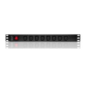 Power Strip - Qoltec 53998 PDU 1U 10A 8xIEC C13 Black