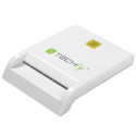 USB Card Reader - Techly Compact Writer, White