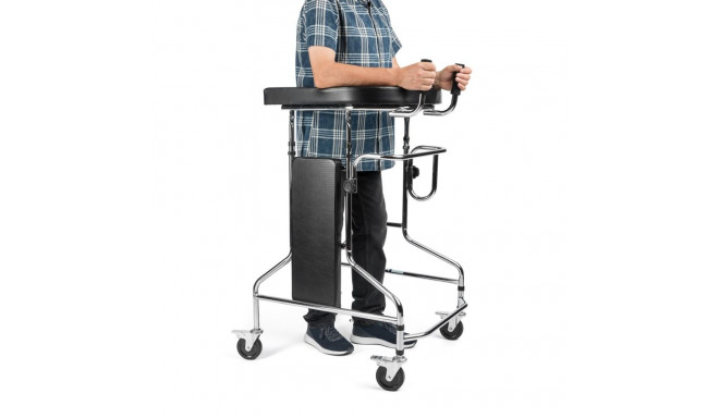 Ergonomic Walker - Adjustable Pulpit Style with 4 Wheels Grey/Black