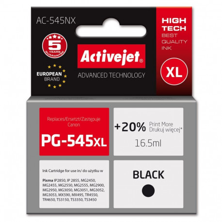 Ink Cartridge - Activejet AC-545NX Compatible for Canon PG-545XL Black