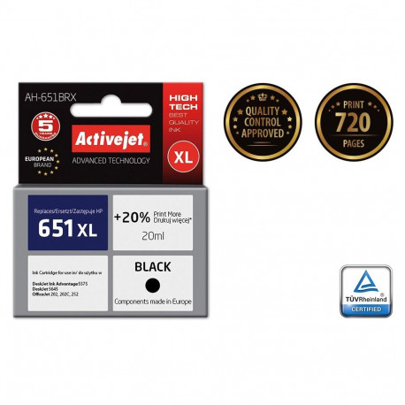 Printer Ink - Activejet Ah-651brx, 20ml Black