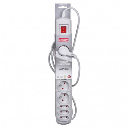 Power Strip - Activejet APN-8G/3M-GR 8 Outlets Grey