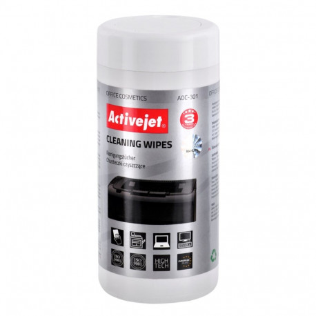Cleaning Wipes - Activejet AOC-301 Office Equipment 100 pcs White