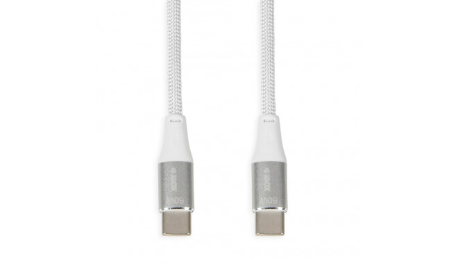 USB Cable - IBOX IKUTC 2m USB-C 60W 3A Textile Braid White