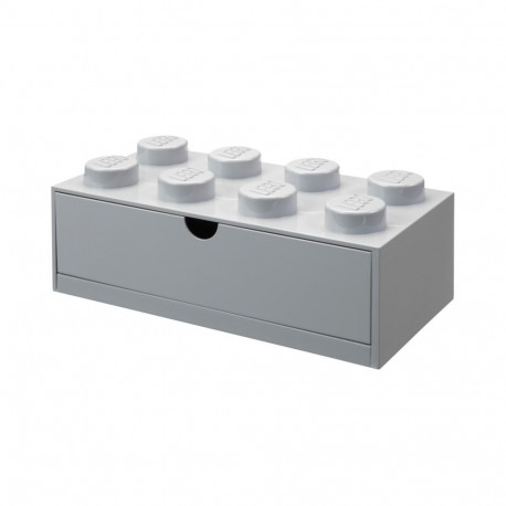 LEGO Schreibtischschublade 8              (grau, Noppen)