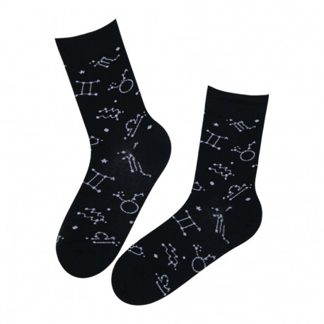 SOKISAHTEL ZODIAC tumesinised puuvillased tähemärkidega sokid 444, 446