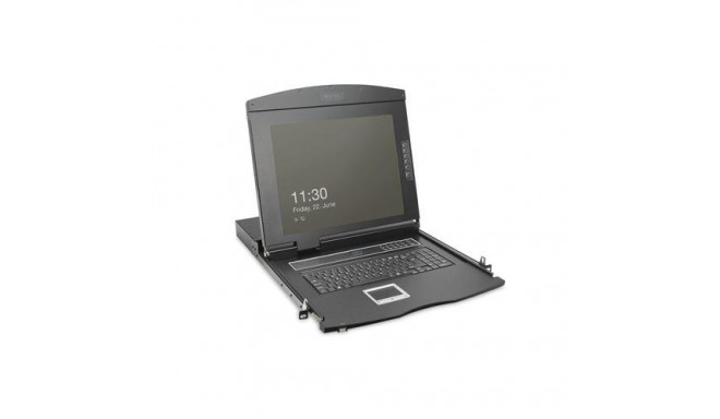 Digitus 19&quot; HD LCD KVM console, 8-port Cat 5, German keyboard