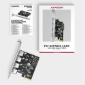 Axagon PCEU-430RS PCIe controller 4x ext. USB-A 5Gbps port