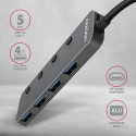 Axagon HUE-MSA Superspeed USB-A Switch Hub 4x USB 3.0 aktiv - 20cm schwarz USB 3.2 Gen 1 (3.1 Gen 1)