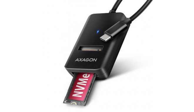 Axagon ADM2-CM USB-C 10Gbps - M.2 NVMe &amp; SATA SSD adapter, 10cm USB-C cable